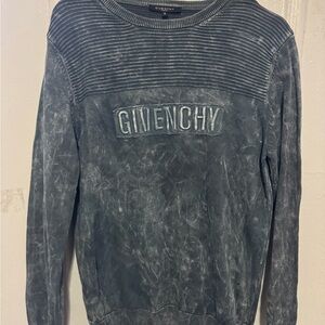 Givenchy Distressed Blue/Grey Crewneck Sweater